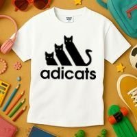Funny Adicats Cute Cat Lover Pocket Cat Cat Mom Black Cat Kids T-Shirt thumb 3