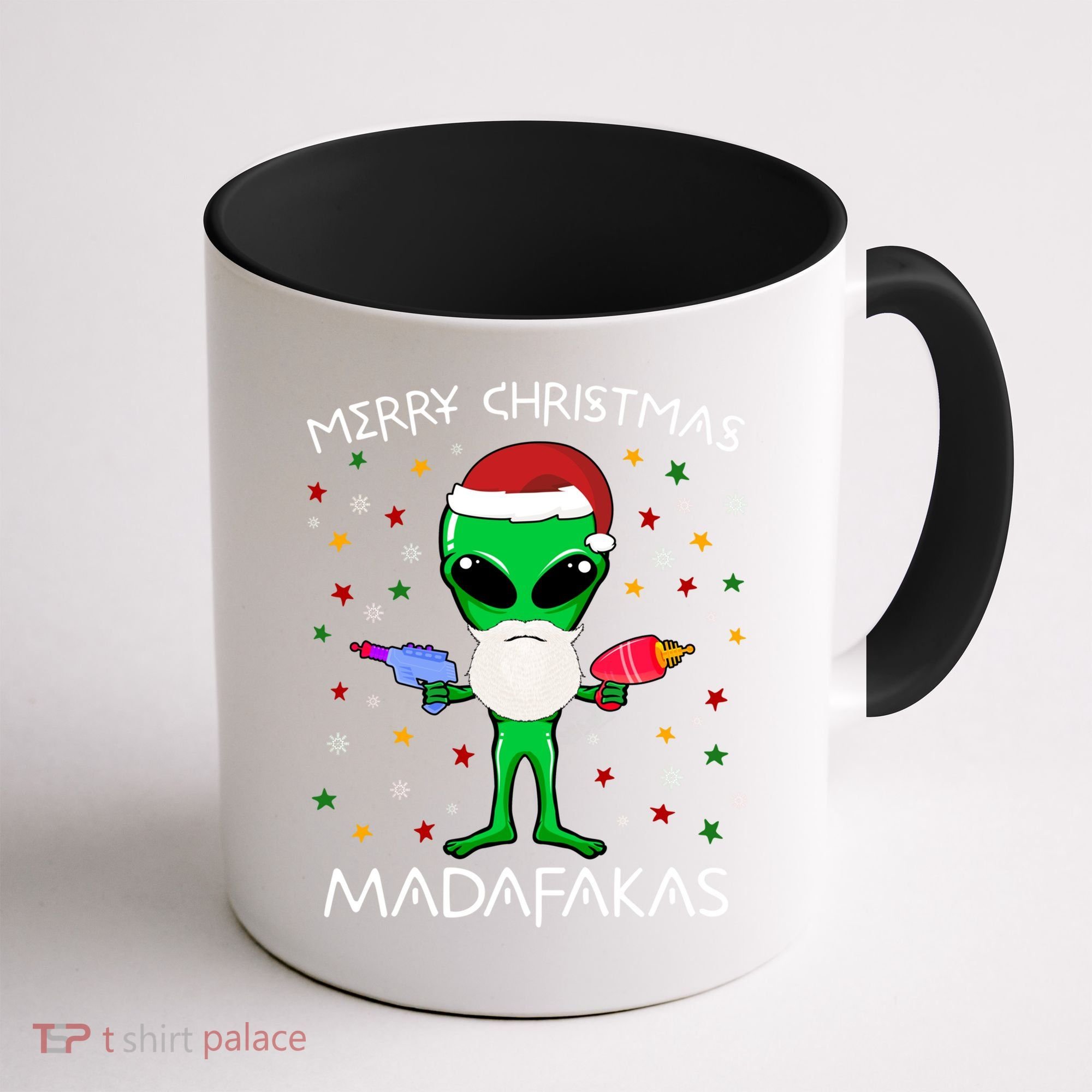 Funny Alien Christmas Cool Gift Merry Christmas Pew Madafakas Funny Gift Coffee Mug