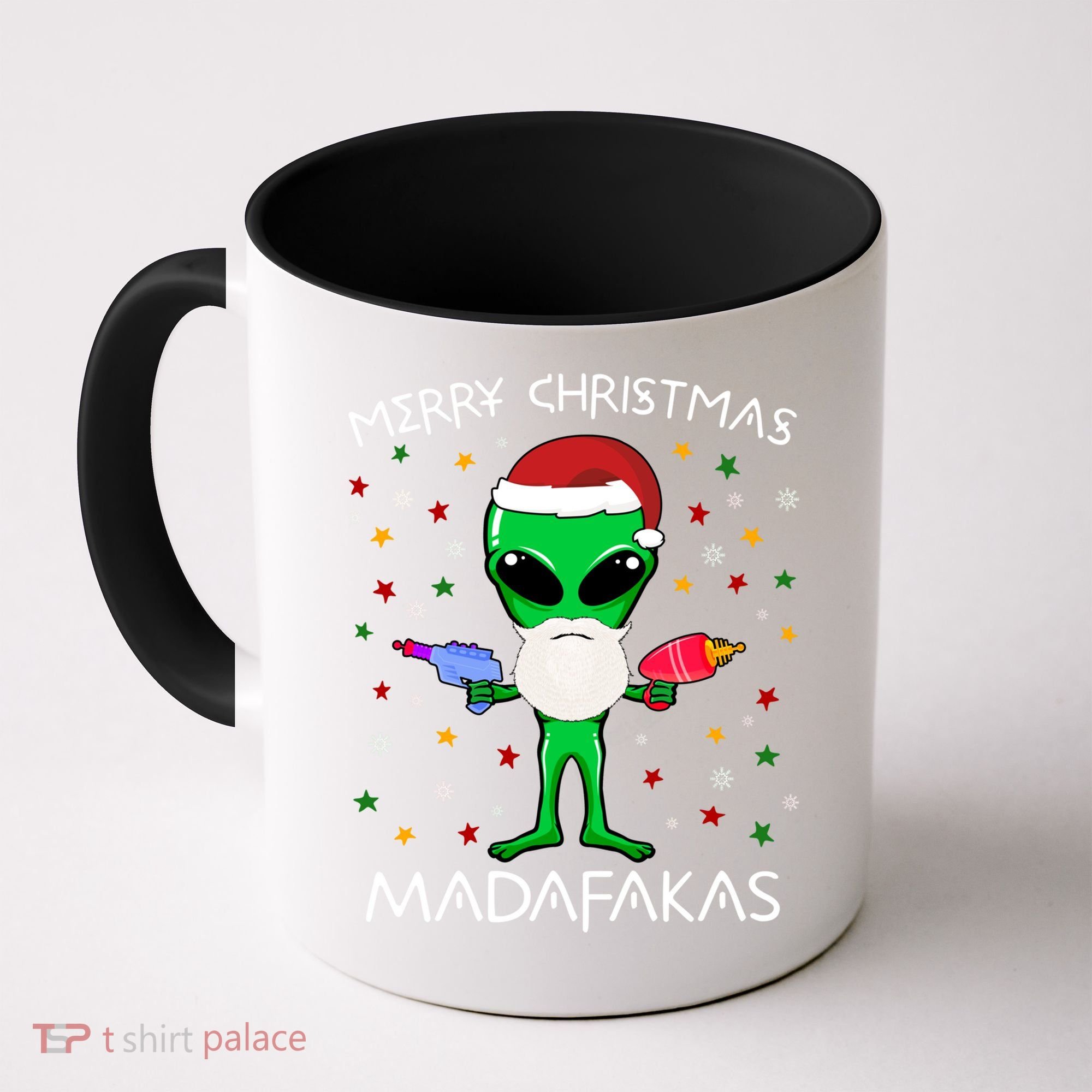 Funny Alien Christmas Cool Gift Merry Christmas Pew Madafakas Funny Gift Coffee Mug