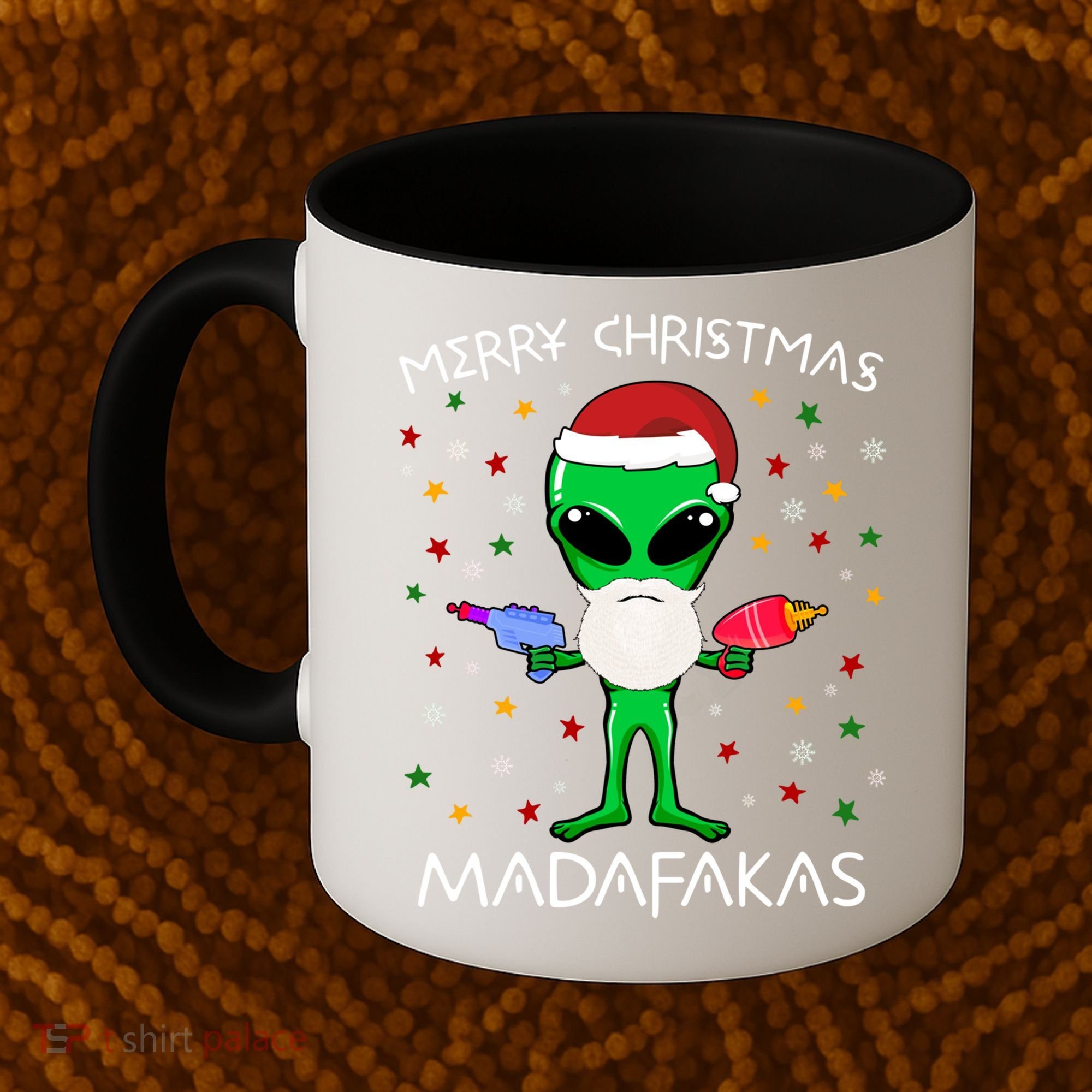 Funny Alien Christmas Cool Gift Merry Christmas Pew Madafakas Funny Gift Coffee Mug