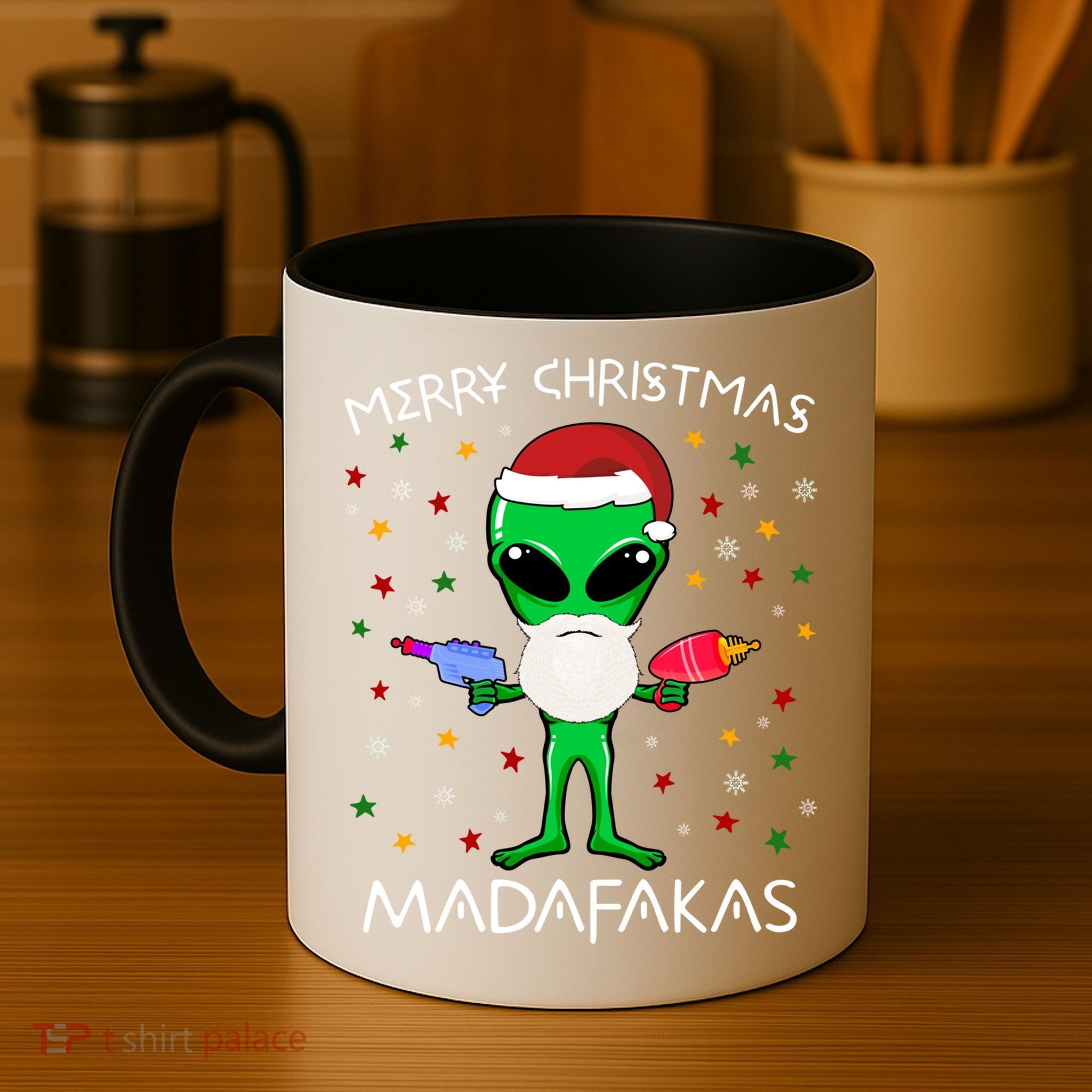 Funny Alien Christmas Cool Gift Merry Christmas Pew Madafakas Funny Gift Coffee Mug