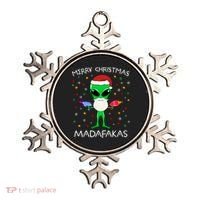 Funny Alien Christmas Cool Gift Merry Christmas Pew Madafakas Funny Gift Ornament thumb 0