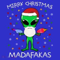 Funny Alien Christmas Cool Gift Merry Christmas Pew Madafakas Funny Gift Apron thumb 3