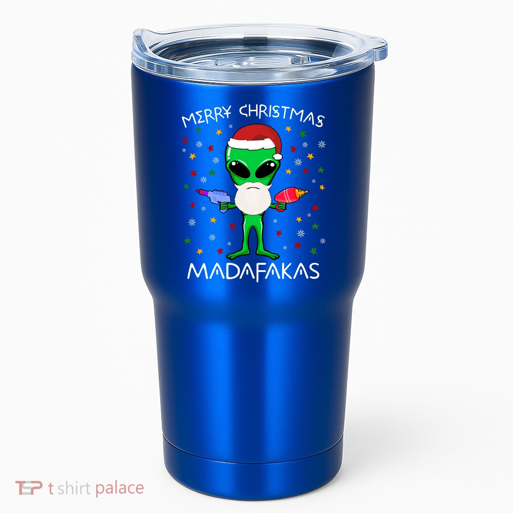 Funny Alien Christmas Cool Gift Merry Christmas Pew Madafakas Funny Gift Tumbler