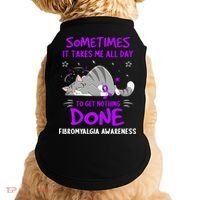 Fibromyalgia Awareness Cat Ribbon Gift Doggie Tank thumb 0