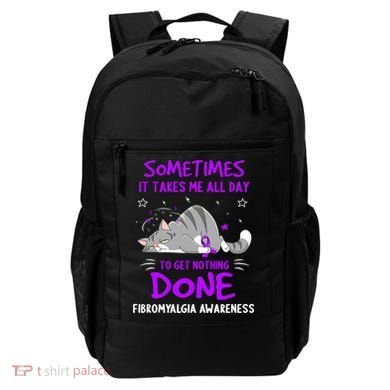Fibromyalgia Awareness Cat Ribbon Gift Backpack