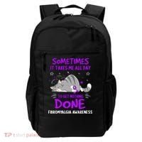 Fibromyalgia Awareness Cat Ribbon Gift Backpack thumb 0