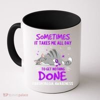 Fibromyalgia Awareness Cat Ribbon Gift Coffee Mug thumb 0