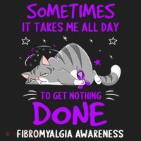 Fibromyalgia Awareness Cat Ribbon Gift Beanie thumb 2
