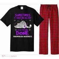 Fibromyalgia Awareness Cat Ribbon Gift Pajama Set thumb 0