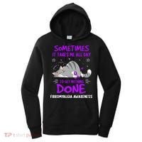 Fibromyalgia Awareness Cat Ribbon Gift Women's Hoodie thumb 0