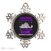Fibromyalgia Awareness Cat Ribbon Gift Ornament thumb 0
