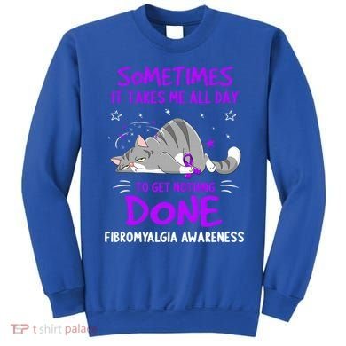Fibromyalgia Awareness Cat Ribbon Gift Sweatshirt