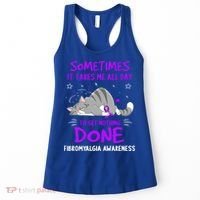 Fibromyalgia Awareness Cat Ribbon Gift Women's Tank Top thumb 0