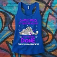 Fibromyalgia Awareness Cat Ribbon Gift Women's Tank Top thumb 3