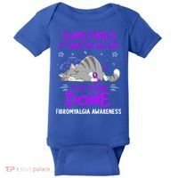 Fibromyalgia Awareness Cat Ribbon Gift Baby Bodysuit thumb 0