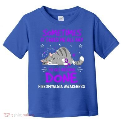 Fibromyalgia Awareness Cat Ribbon Gift Toddler T-Shirt