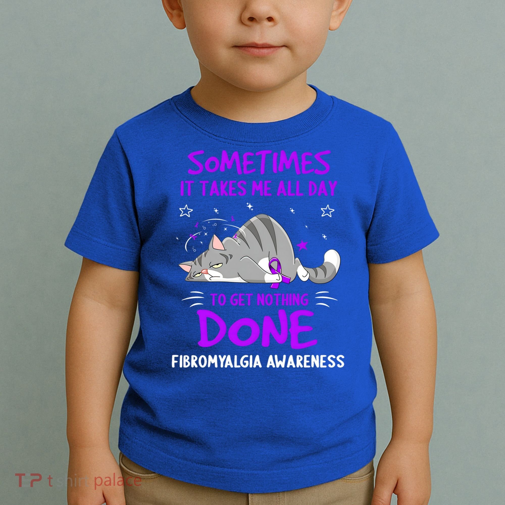 Fibromyalgia Awareness Cat Ribbon Gift Toddler T-Shirt
