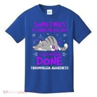 Fibromyalgia Awareness Cat Ribbon Gift Kids T-Shirt thumb 0
