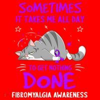 Fibromyalgia Awareness Cat Ribbon Gift Santa Hat thumb 1