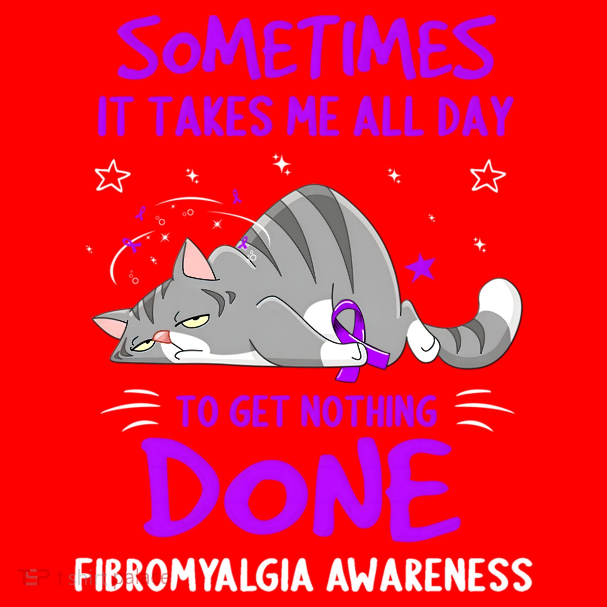 Fibromyalgia Awareness Cat Ribbon Gift Santa Hat