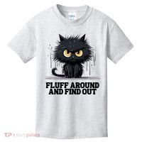 Funny Angry Cat Fluff Around And Find Out Cute Gift Kids T-Shirt thumb 0