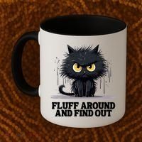 Funny Angry Cat Fluff Around And Find Out Cute Gift Coffee Mug thumb 2