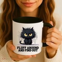 Funny Angry Cat Fluff Around And Find Out Cute Gift Coffee Mug thumb 3