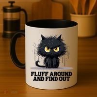 Funny Angry Cat Fluff Around And Find Out Cute Gift Coffee Mug thumb 4