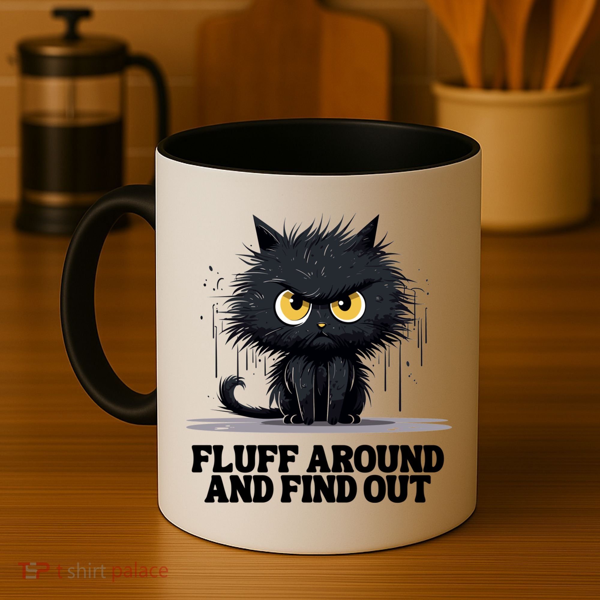 Funny Angry Cat Fluff Around And Find Out Cute Gift Coffee Mug