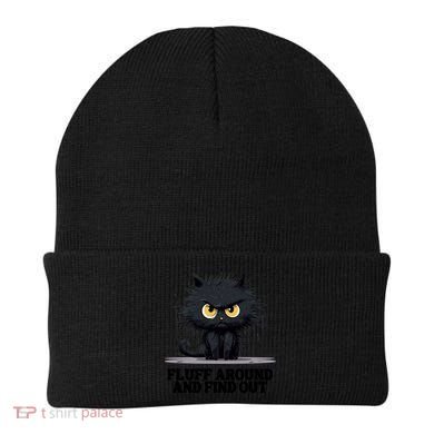 Funny Angry Cat Fluff Around And Find Out Cute Gift Beanie