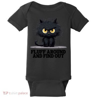 Funny Angry Cat Fluff Around And Find Out Cute Gift Baby Bodysuit
