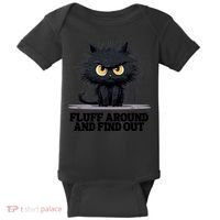 Funny Angry Cat Fluff Around And Find Out Cute Gift Baby Bodysuit thumb 0