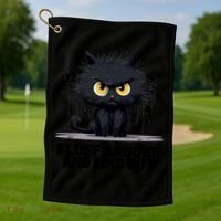 Funny Angry Cat Fluff Around And Find Out Cute Gift Golf Towel thumb 1