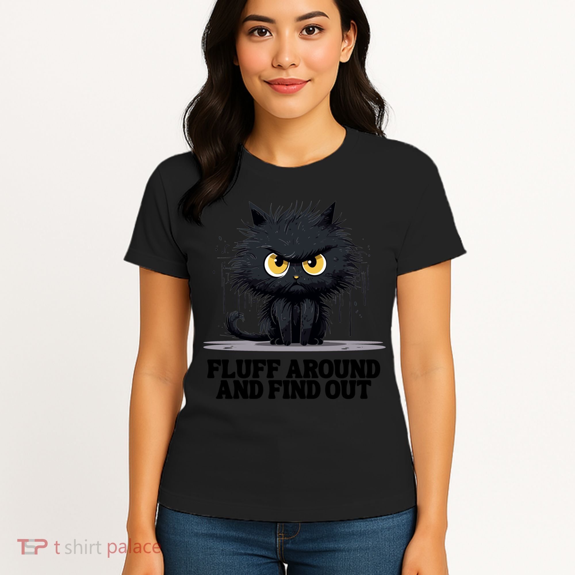 Funny Angry Cat Fluff Around And Find Out Cute Gift Women's T-Shirt