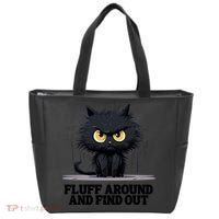 Funny Angry Cat Fluff Around And Find Out Cute Gift Tote Bag thumb 0