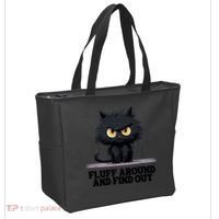 Funny Angry Cat Fluff Around And Find Out Cute Gift Tote Bag thumb 2