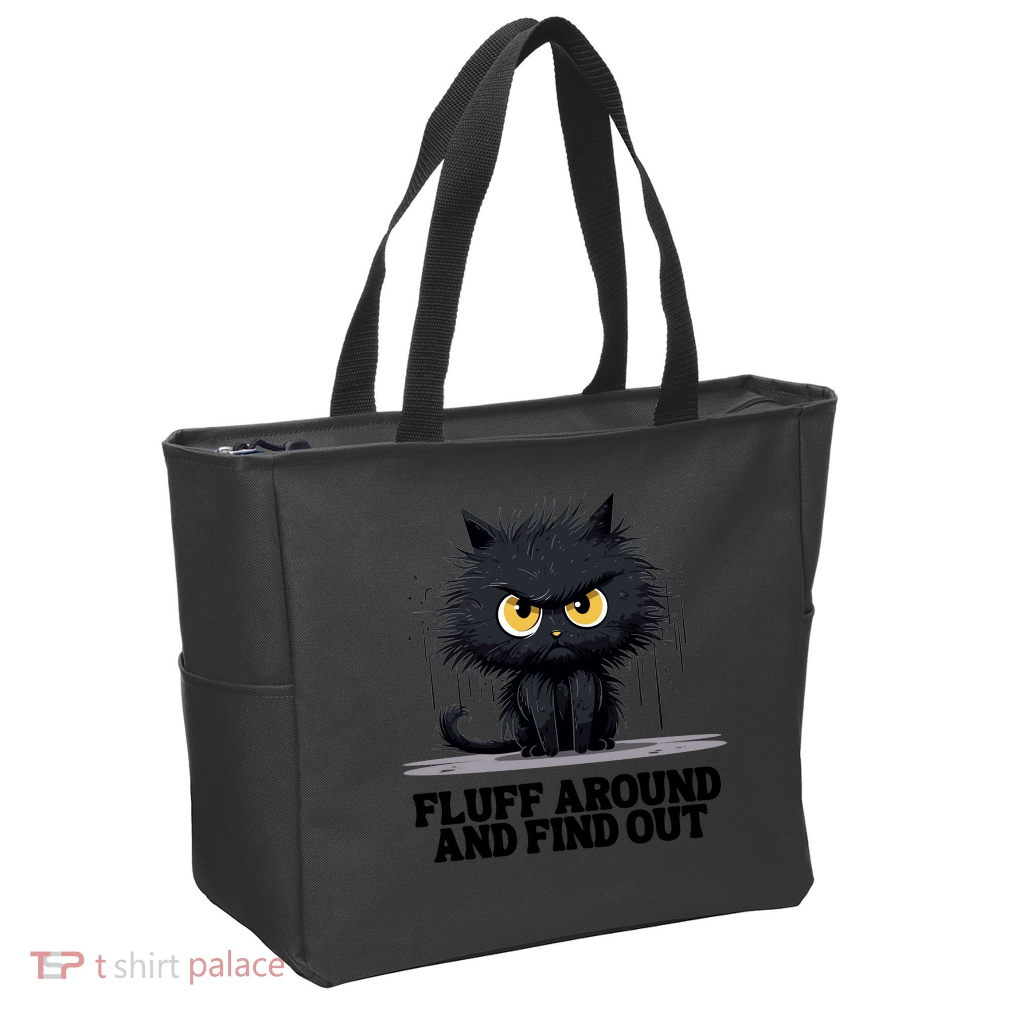 Funny Angry Cat Fluff Around And Find Out Cute Gift Tote Bag