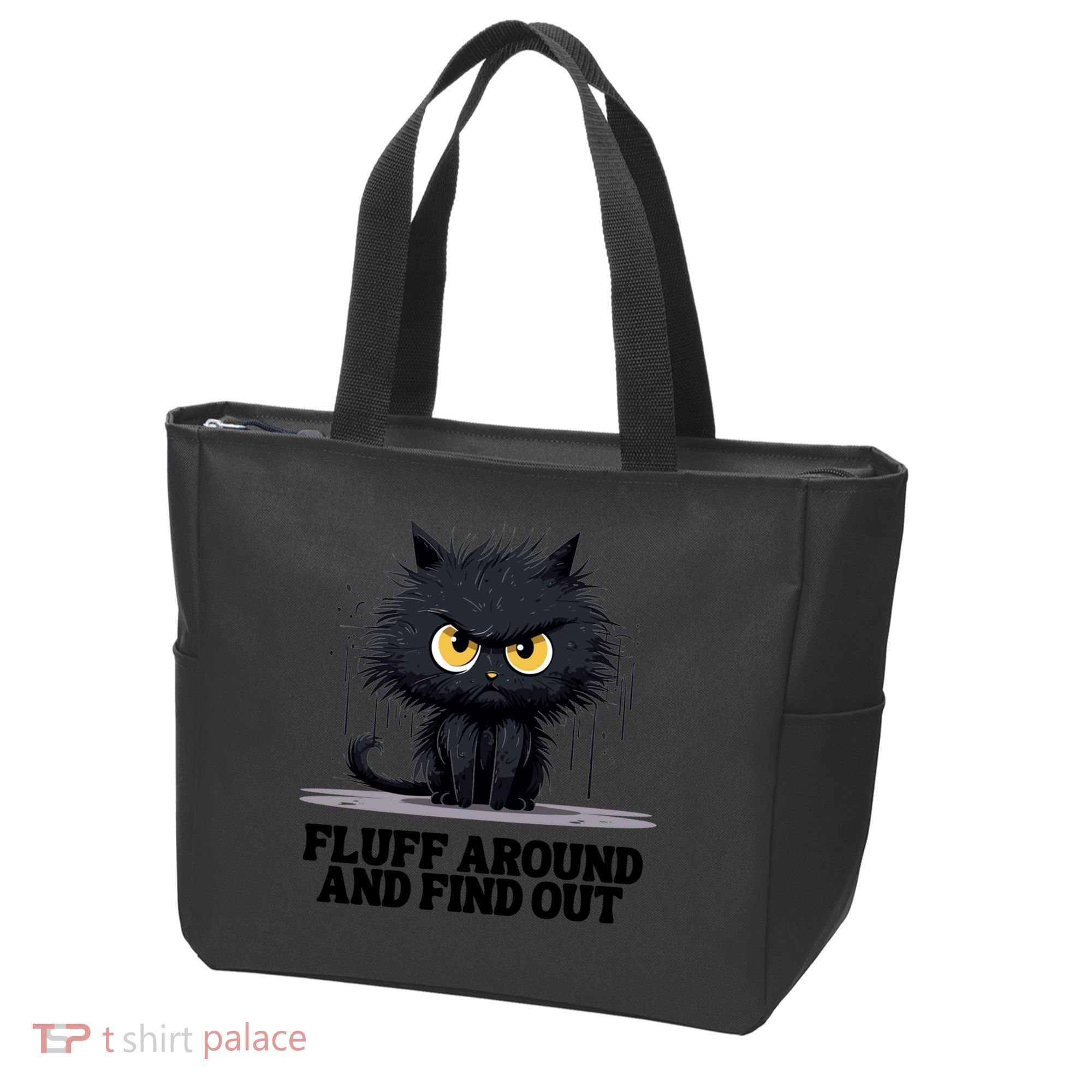Funny Angry Cat Fluff Around And Find Out Cute Gift Tote Bag