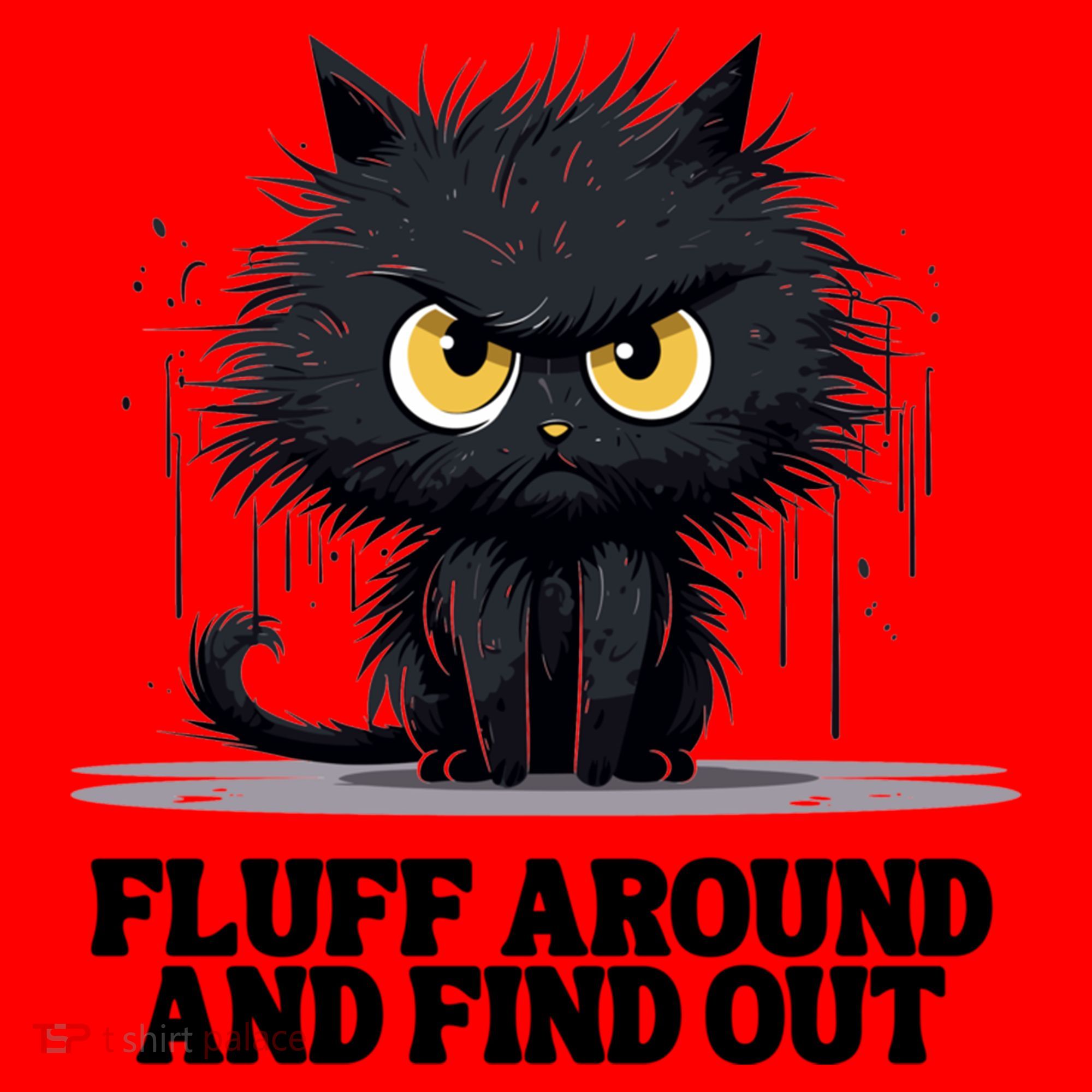 Funny Angry Cat Fluff Around And Find Out Cute Gift Santa Hat