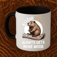 Funny A Clean Beaver Always Gets More Wood Beaver Lover Coffee Mug thumb 2
