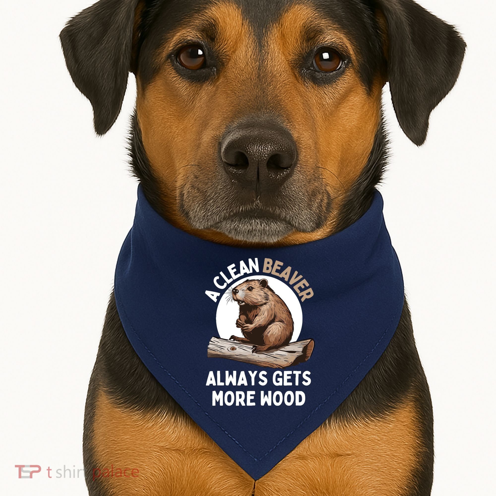 Funny A Clean Beaver Always Gets More Wood Beaver Lover USA-Made Doggie Bandana