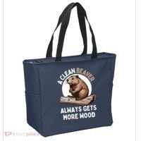 Funny A Clean Beaver Always Gets More Wood Beaver Lover Tote Bag thumb 2