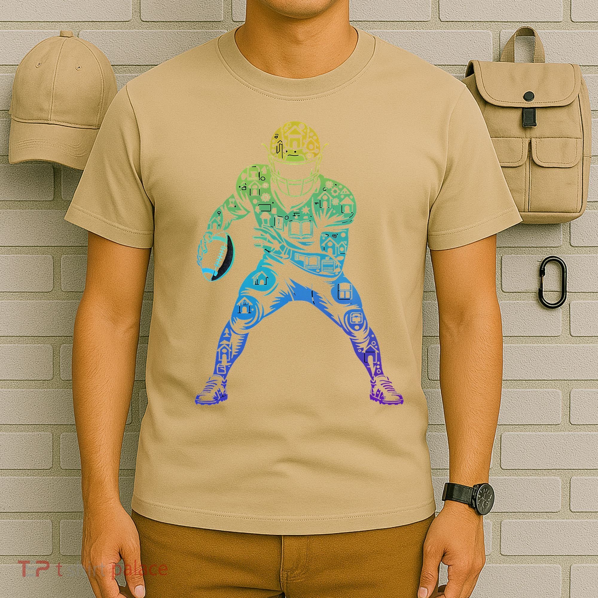 Football Apparel Center Player Coach Football T-Shirt