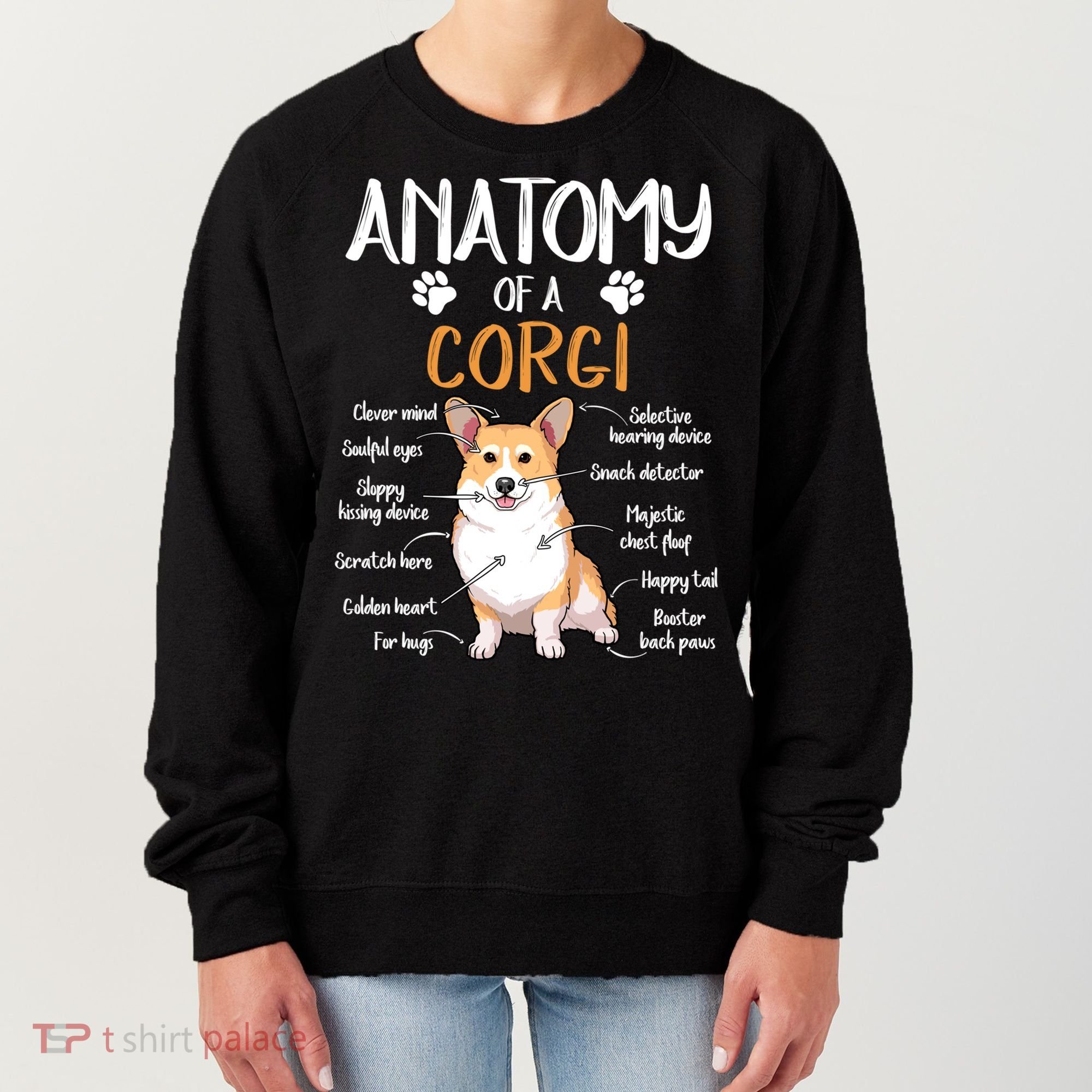 Funny Anatomy Corgi Dog Lover Gift Women's Sweatshirt