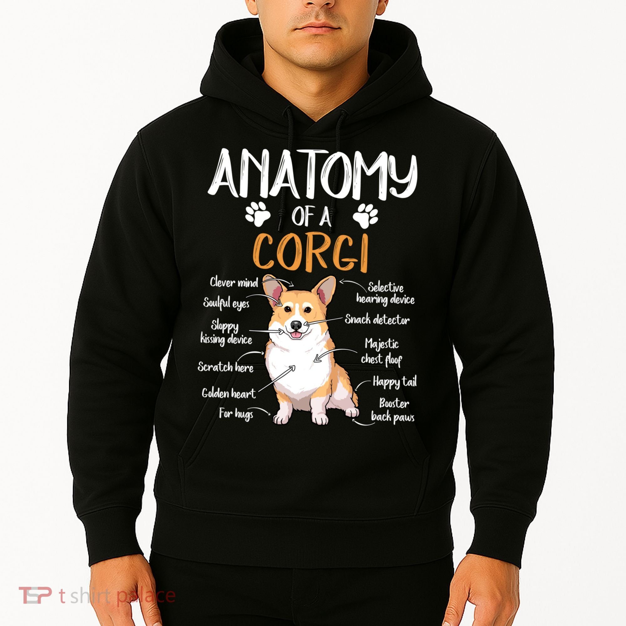 Funny Anatomy Corgi Dog Lover Gift Hoodie