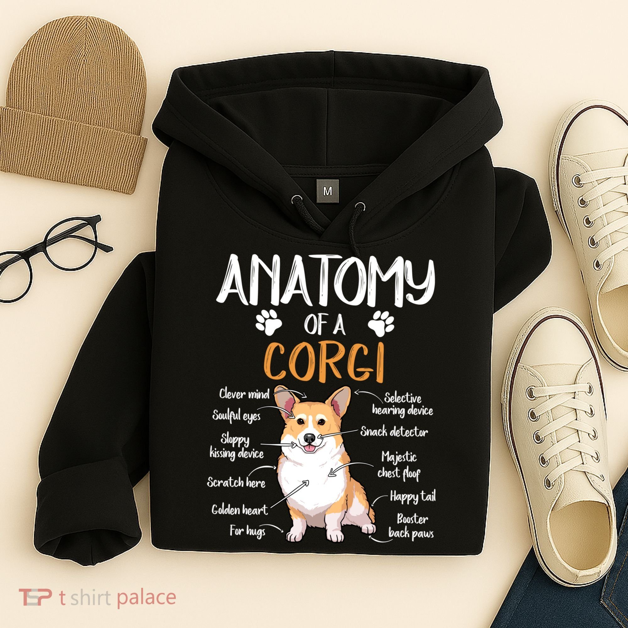 Funny Anatomy Corgi Dog Lover Gift Hoodie