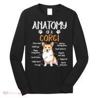 Funny Anatomy Corgi Dog Lover Gift Long Sleeve Shirt thumb 0