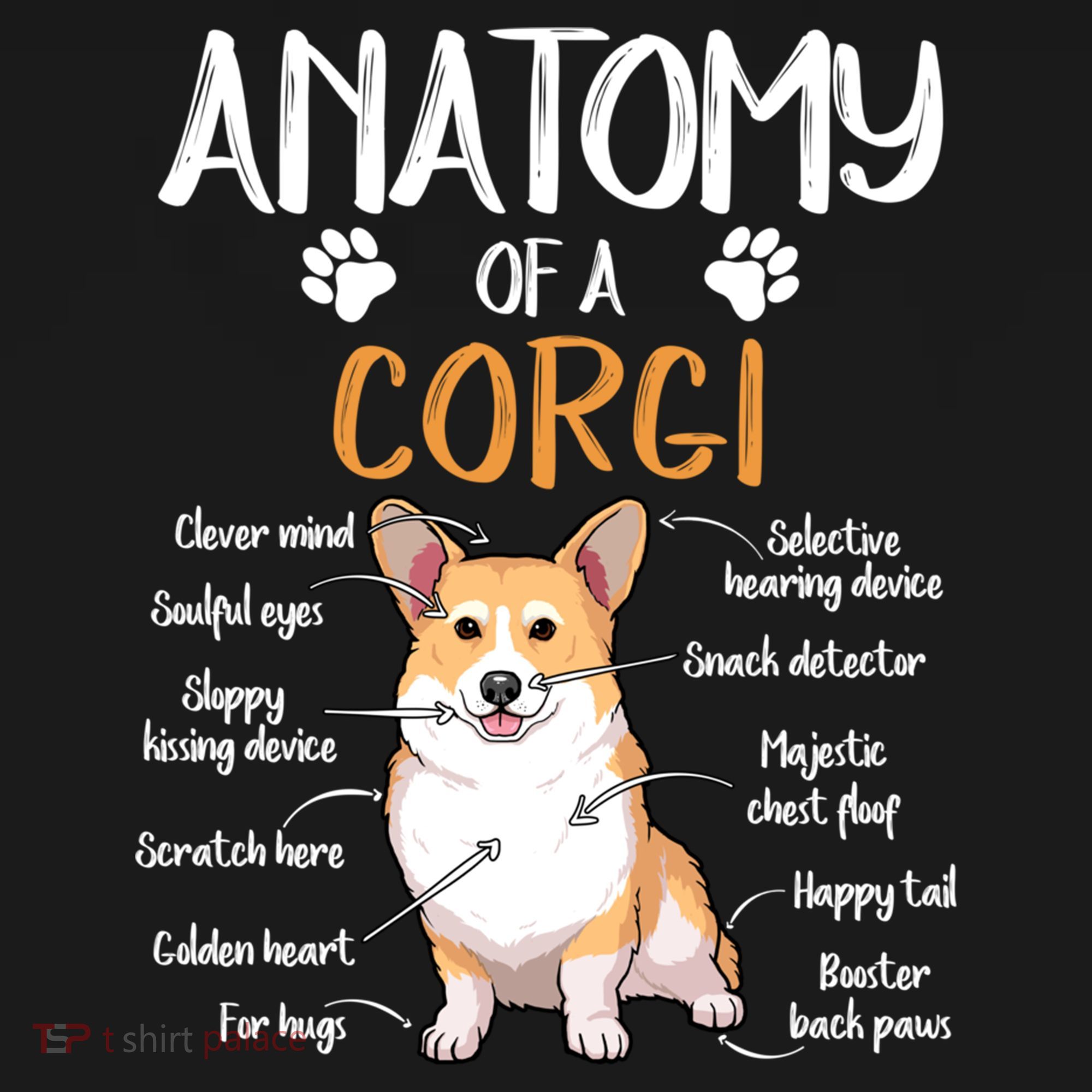 Funny Anatomy Corgi Dog Lover Gift Long Sleeve Shirt