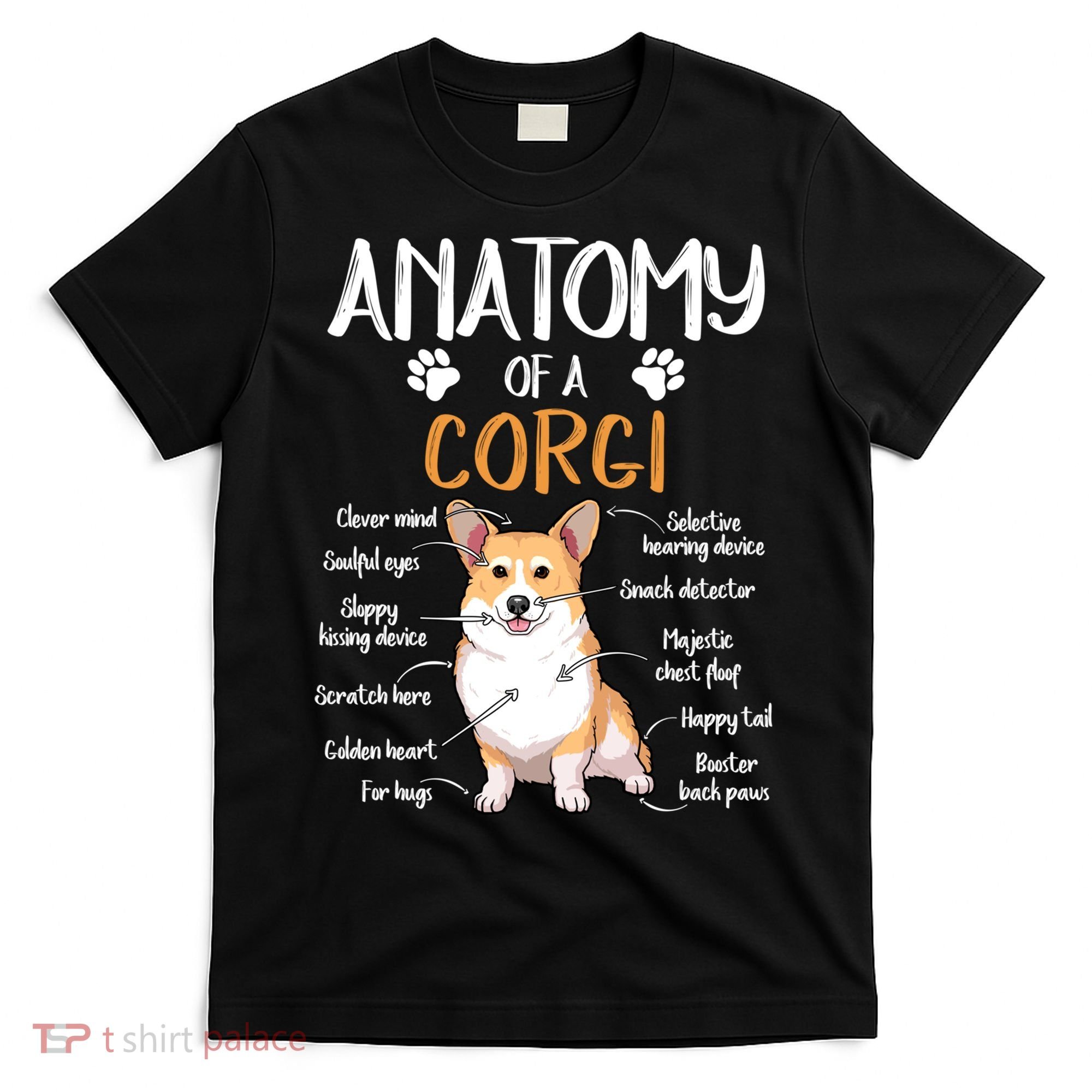 Funny Anatomy Corgi Dog Lover Gift T-Shirt
